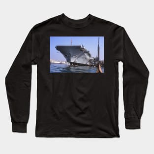 The bow (front) of the Royal Navy aircraft carrier HMS Hermes in the 1960s Long Sleeve T-Shirt